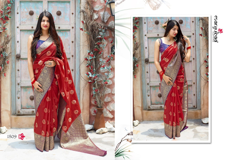 Manjubaa Launch By Series 1800 Soft Silk Printed Exclusive Traditional Wear Fancy Sarees