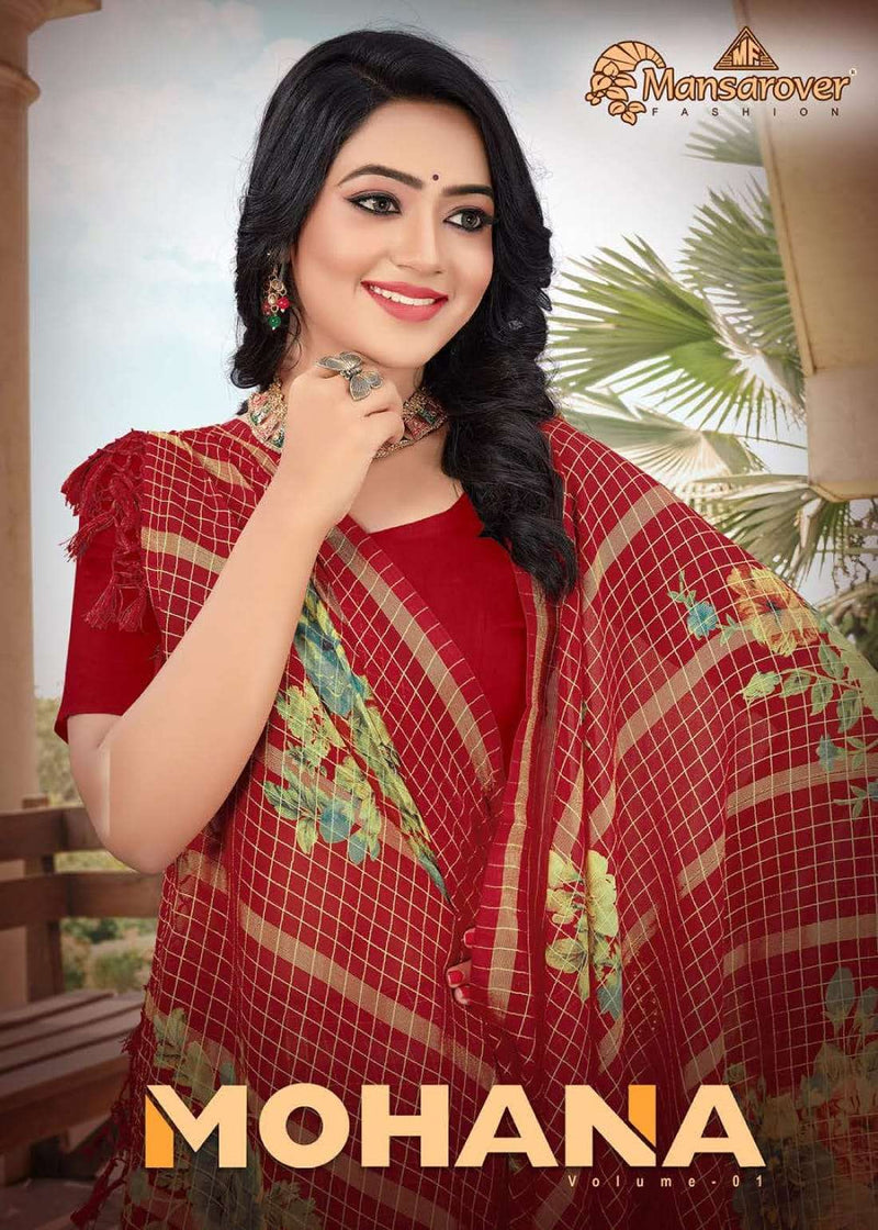 Mansarover Fashion Launch By Mohana Chiffon Printed Casual Wear Fancy Sarees With Blouse