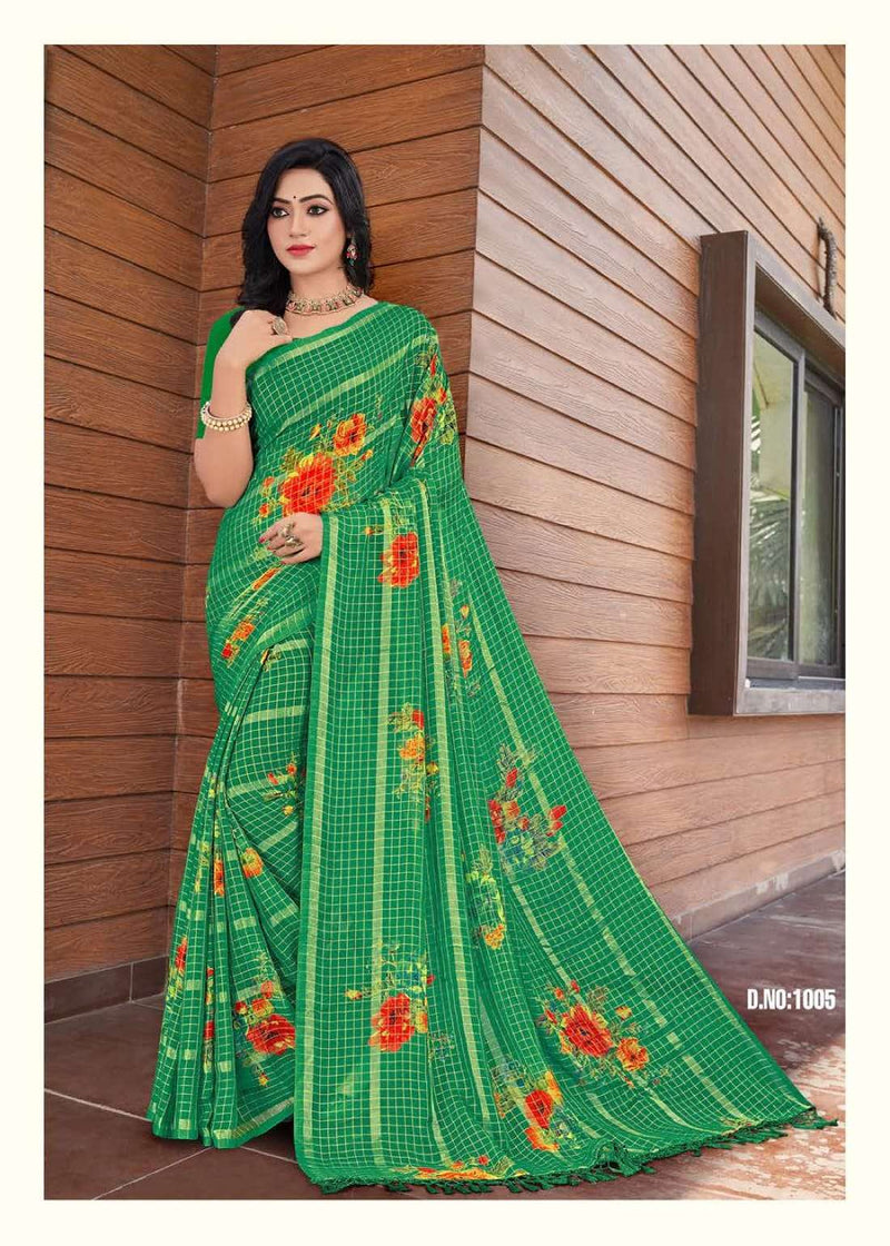 Mansarover Fashion Launch By Mohana Chiffon Printed Casual Wear Fancy Sarees With Blouse
