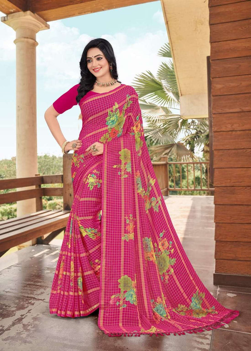 Mansarover Fashion Launch By Mohana Chiffon Printed Casual Wear Fancy Sarees With Blouse