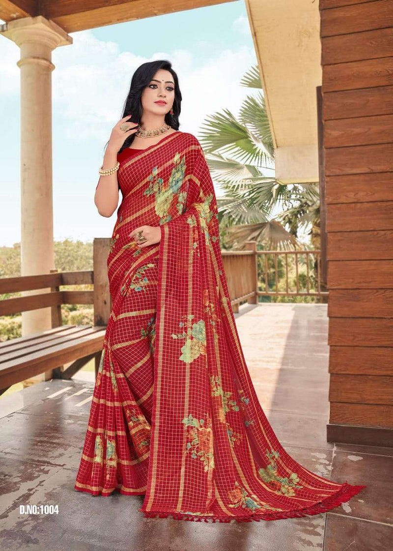 Mansarover Fashion Launch By Mohana Chiffon Printed Casual Wear Fancy Sarees With Blouse