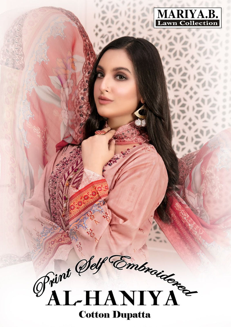 Mariya B Lawn Collection Al Haniya Pure Cambric Cotton Karachi Printed Suits