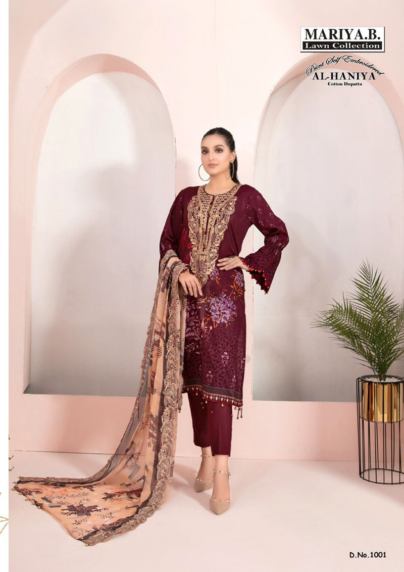 Mariya B Lawn Collection Al Haniya Pure Cambric Cotton Karachi Printed Suits