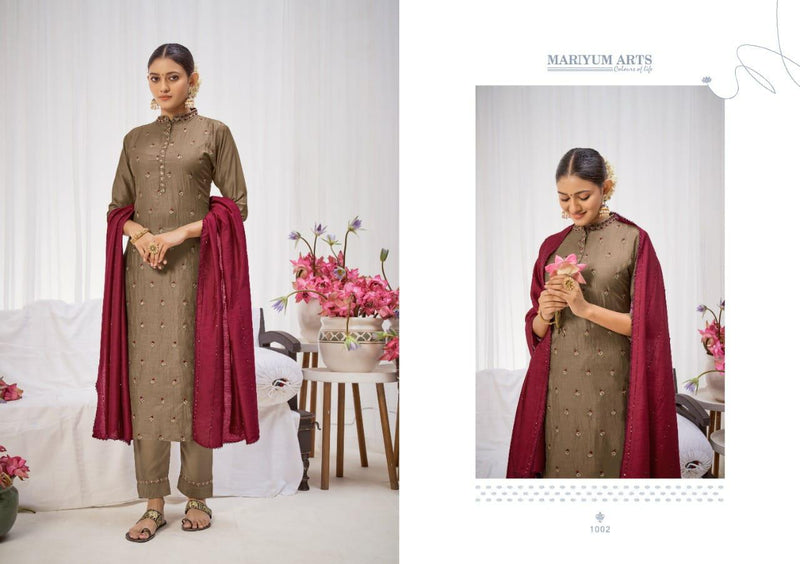 Mariyum Arts Kashida Italian Silk With Full Embroidery Work Suit
