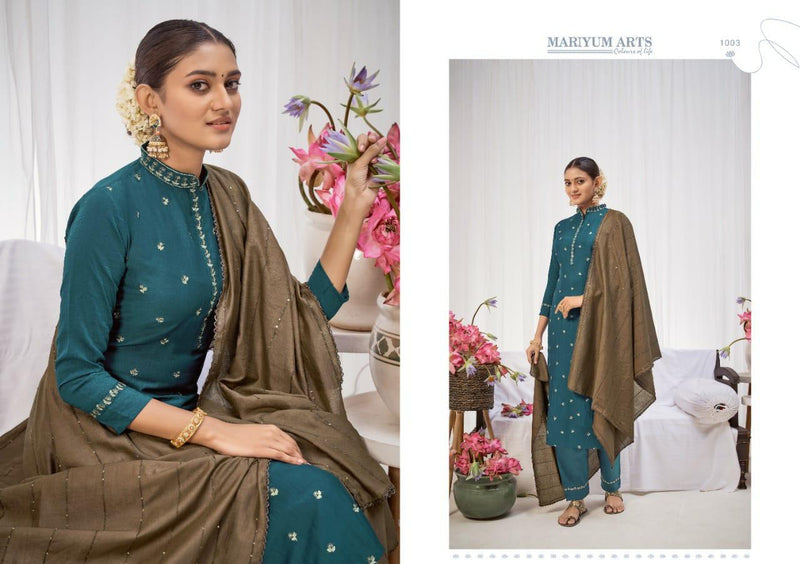 Mariyum Arts Kashida Italian Silk With Full Embroidery Work Suit