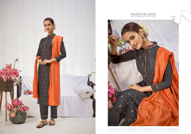 Mariyum Arts Kashida Italian Silk With Full Embroidery Work Suit