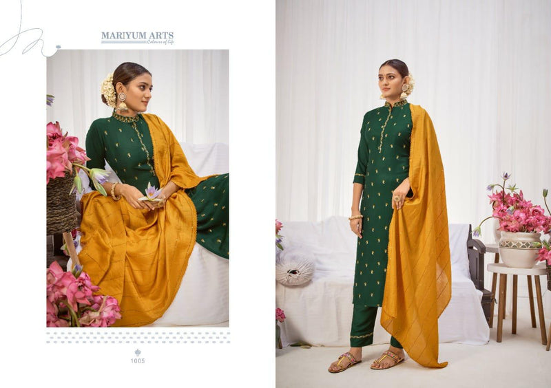 Mariyum Arts Kashida Italian Silk With Full Embroidery Work Suit