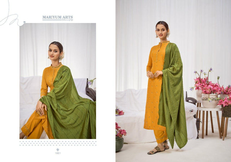 Mariyum Arts Kashida Italian Silk With Full Embroidery Work Suit