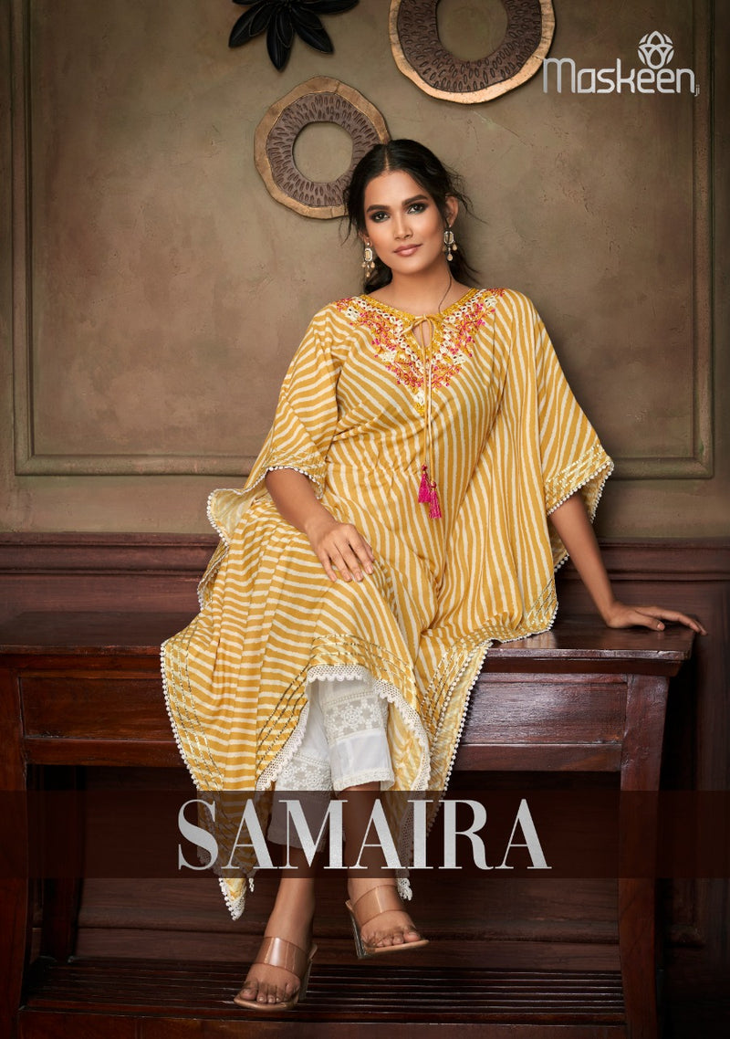 Maskeen Samaira Pure Silk Digital Print Designer Wear Kurti