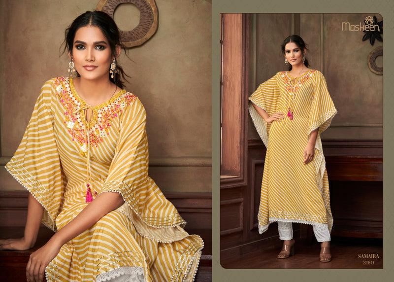 Maskeen Samaira Pure Silk Digital Print Designer Wear Kurti