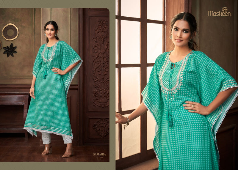 Maskeen Samaira Pure Silk Digital Print Designer Wear Kurti