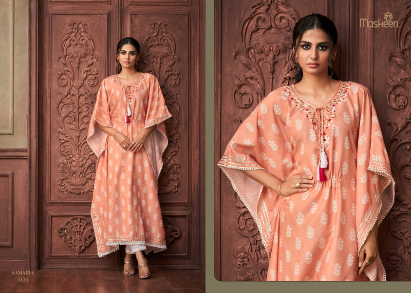 Maskeen Samaira Pure Silk Digital Print Designer Wear Kurti