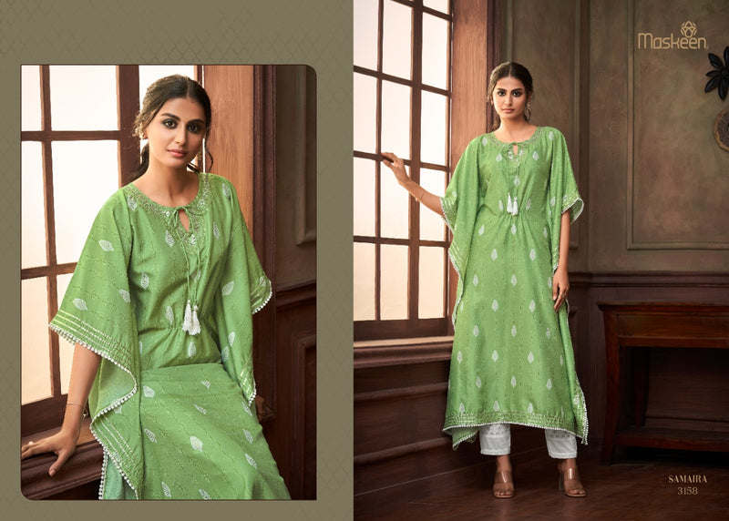 Maskeen Samaira Pure Silk Digital Print Designer Wear Kurti