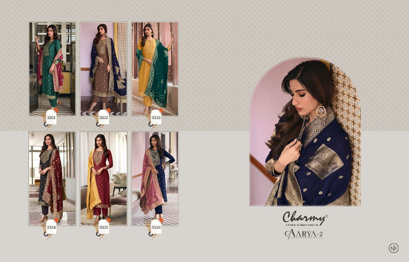 Meera Trendz Charmy Aarya Vol 2 Cream Silk Weaving Jacquard Designer Salwar Suit