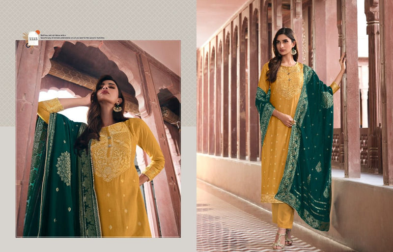 Meera Trendz Charmy Aarya Vol 2 Cream Silk Weaving Jacquard Designer Salwar Suit