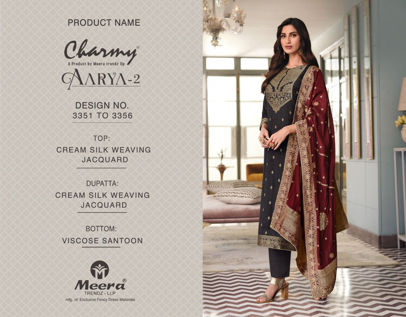 Meera Trendz Charmy Aarya Vol 2 Cream Silk Weaving Jacquard Designer Salwar Suit