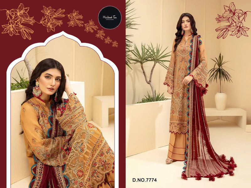 Mehboob Tex 7774 Faux Georgette Designer Embroidery Work Pakistani Suit