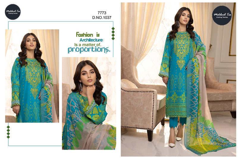 Mehboob Tex Chrizma Vol 1 Pure Cotton With Embroidery Work Pakistani Suit
