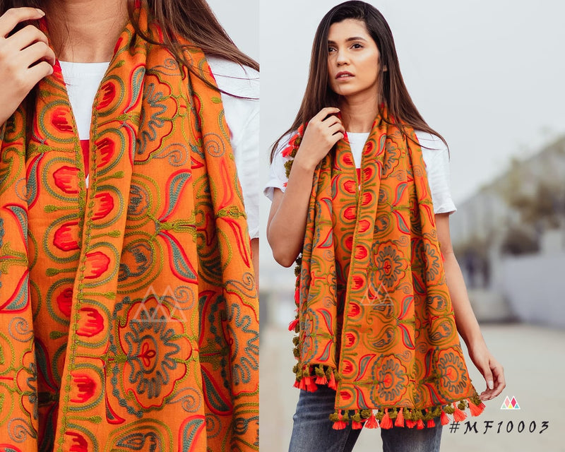 Mesmora Non Catelogue Khadi Warm Woollen Embroidery Work Salwar Suit