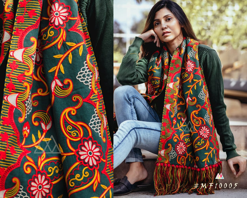 Mesmora Non Catelogue Khadi Warm Woollen Embroidery Work Salwar Suit
