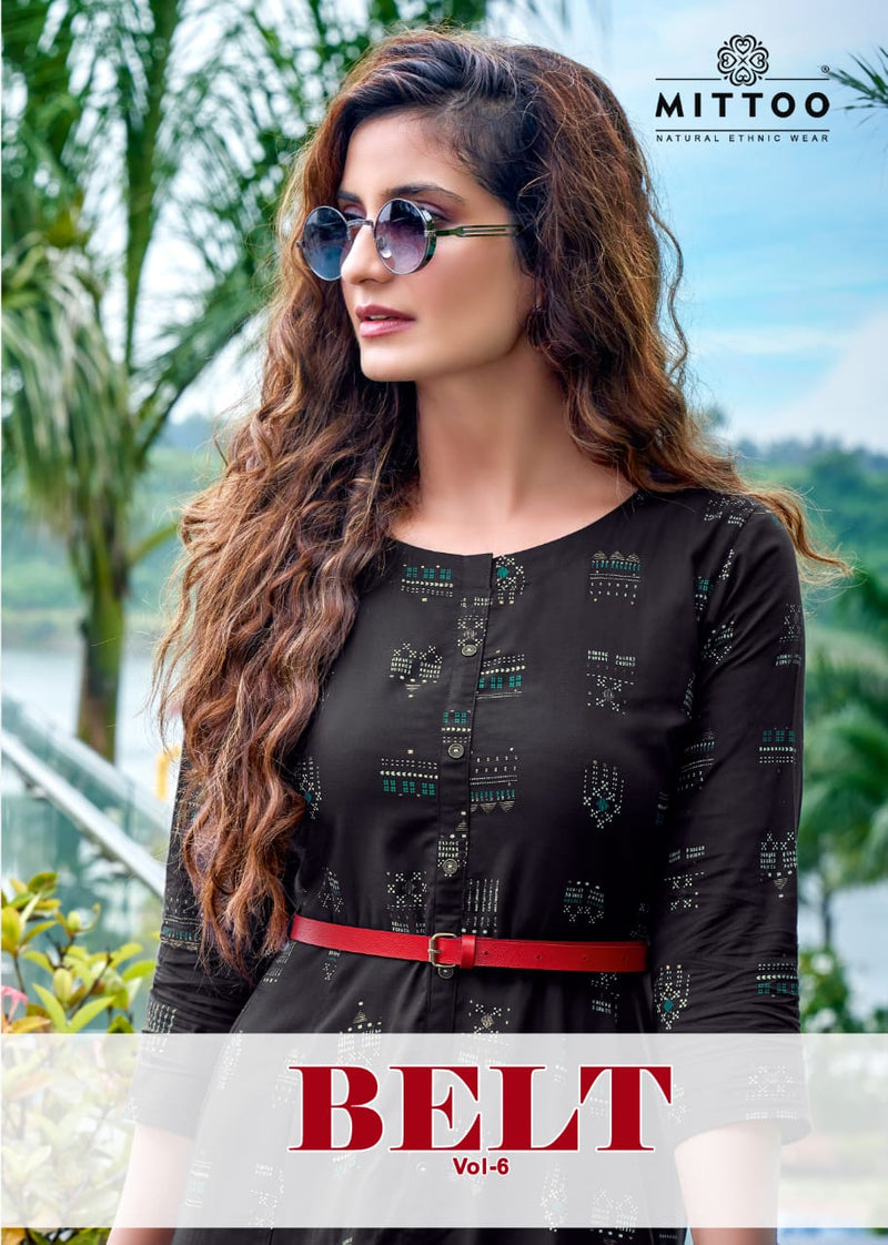 Mittoo Belt Vol 6 Rayon Print Fancy Designer Kurti