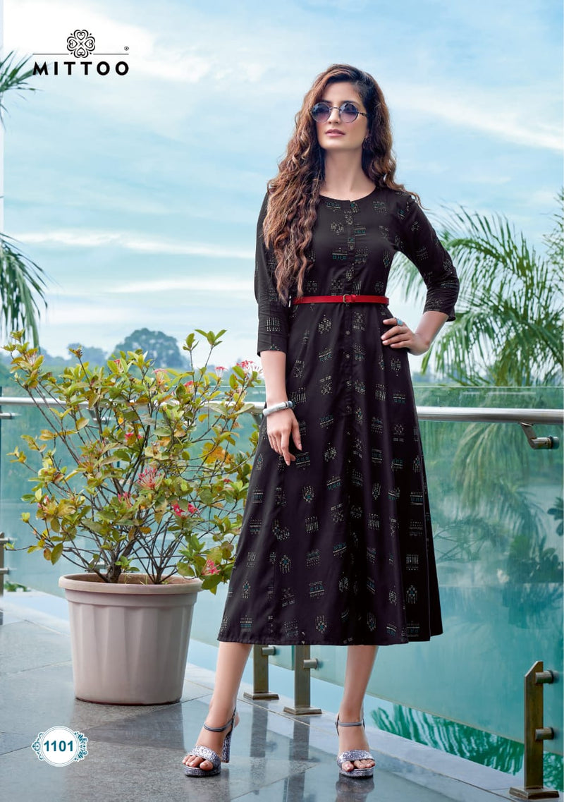 Mittoo Belt Vol 6 Rayon Print Fancy Designer Kurti
