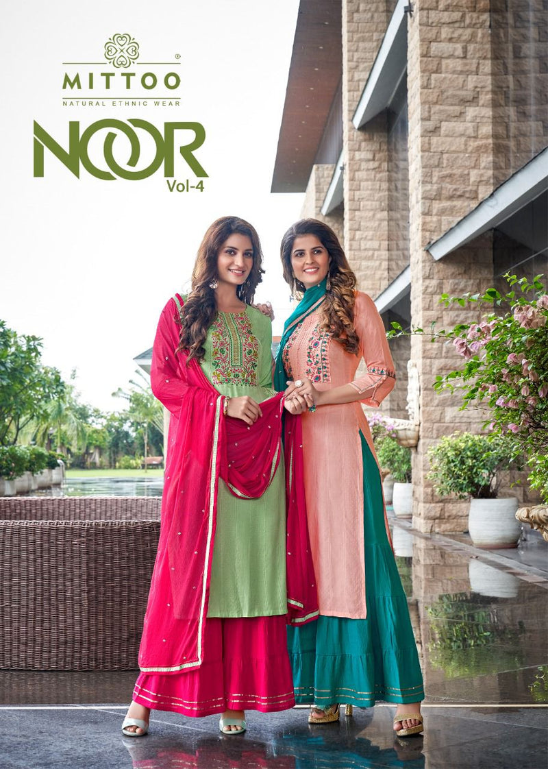 Mittoo Noor Vol 4 Viscose Weaving Pattern Stylish Designer Wear Kurti Collection