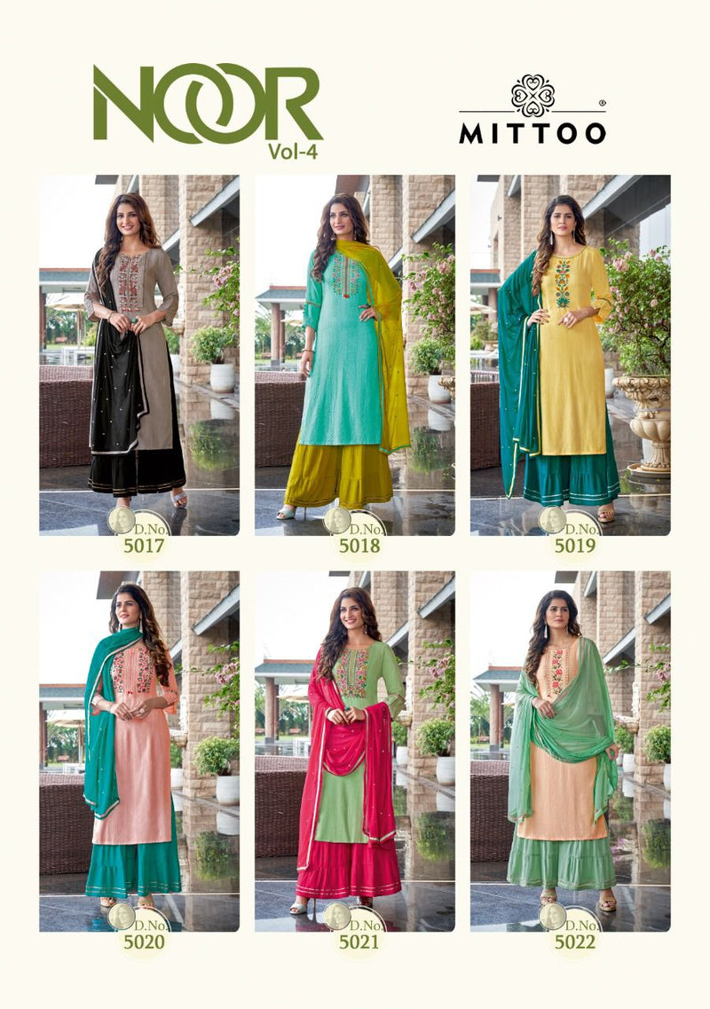 Mittoo Noor Vol 4 Viscose Weaving Pattern Stylish Designer Wear Kurti Collection