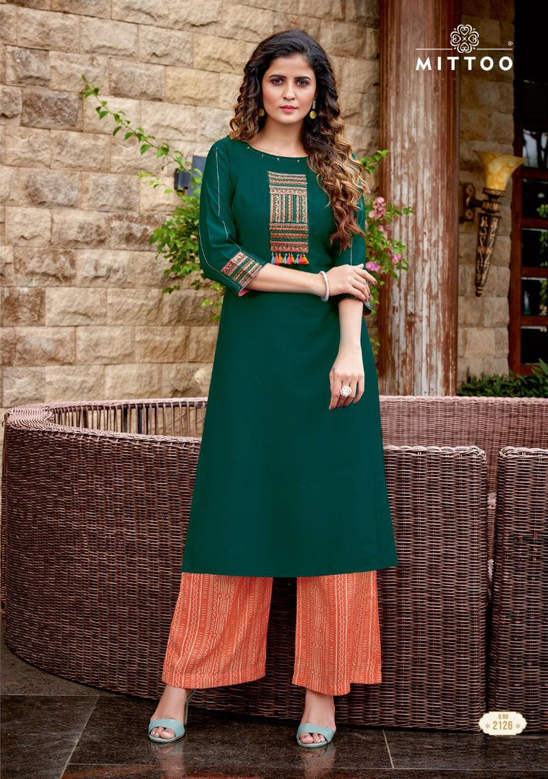Mittoo Panghat Vol 20 Heavy Chinon Embroiderd Handwork Casual Kurti
