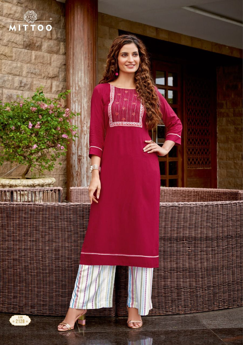 Mittoo Panghat Vol 20 Heavy Chinon Embroiderd Handwork Casual Kurti