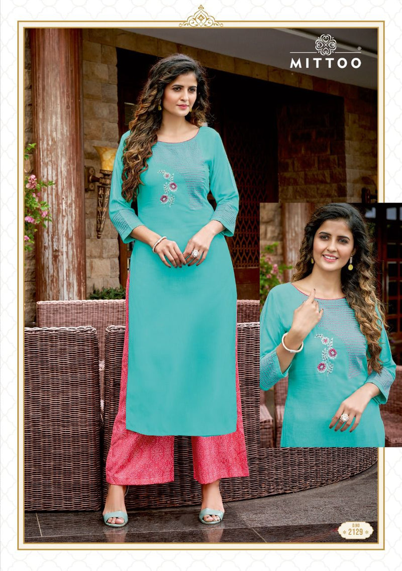 Mittoo Panghat Vol 20 Heavy Chinon Embroiderd Handwork Casual Kurti