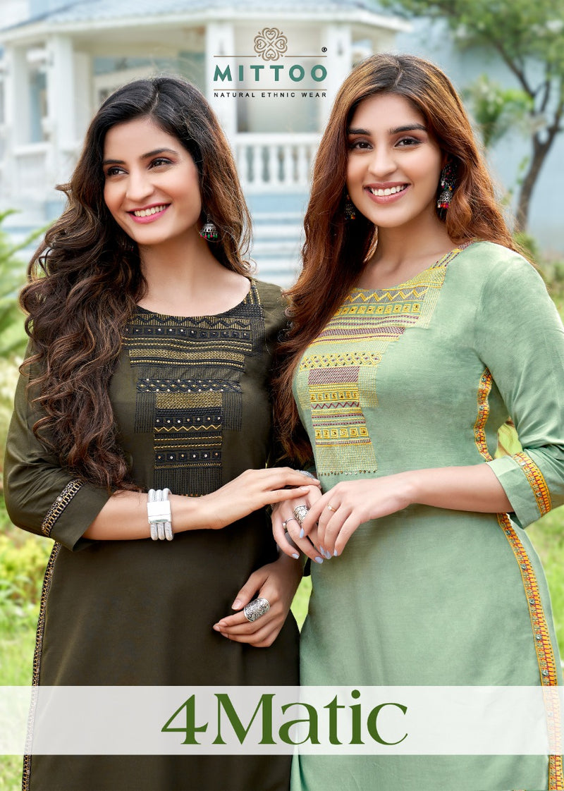 Mittoo 4Matic Rayon Embroidery Thread Hand Work  Designer Kurti Wear