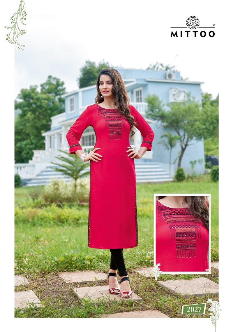 Mittoo 4Matic Rayon Embroidery Thread Hand Work  Designer Kurti Wear