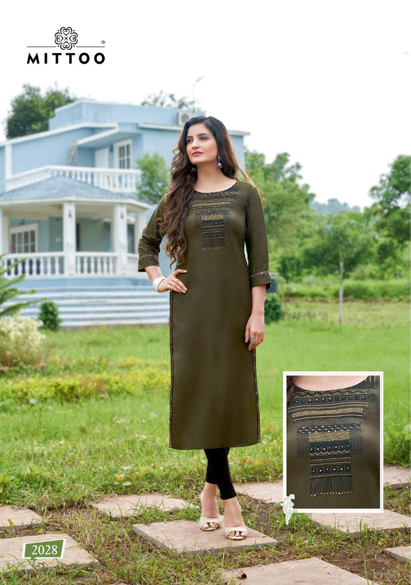 Mittoo 4Matic Rayon Embroidery Thread Hand Work  Designer Kurti Wear