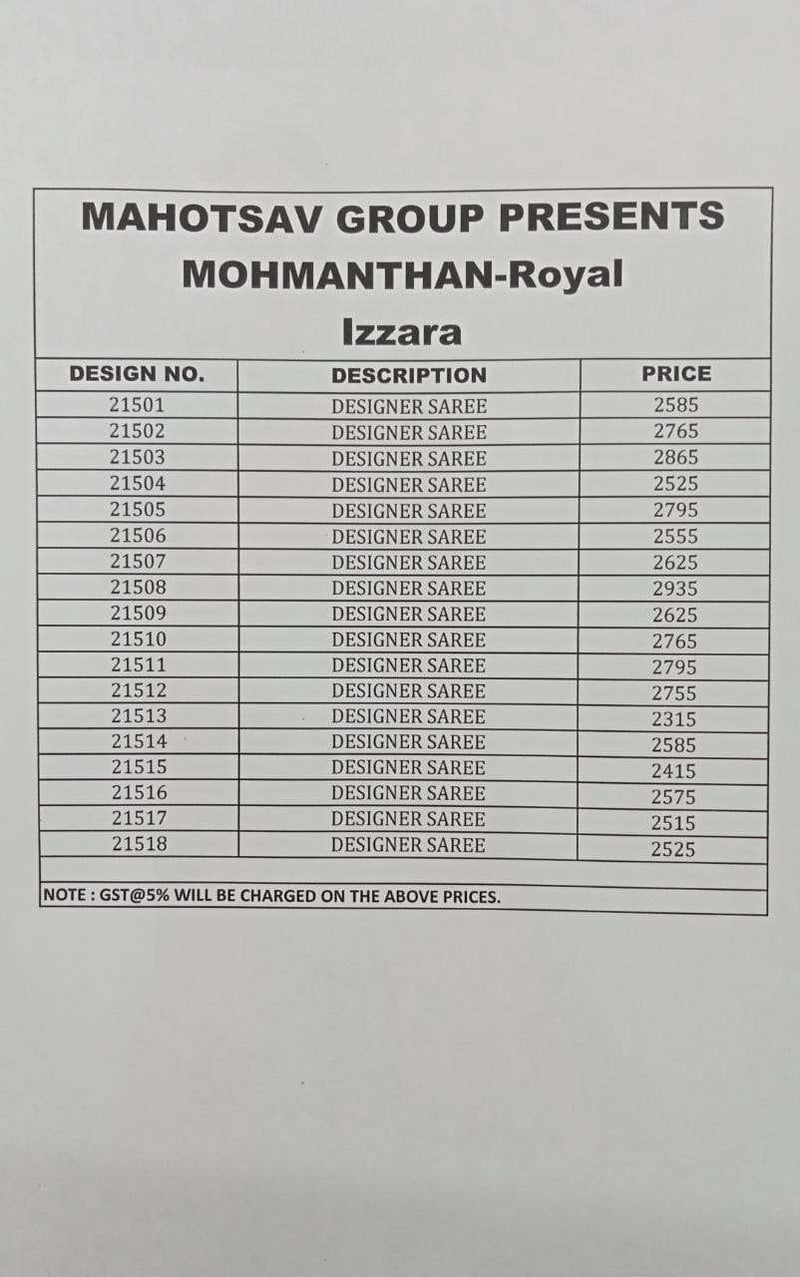 Mohmanthan Izzara By Mahotsav Fancy Designer Casual Wear Attractive Look Fancy Sarees