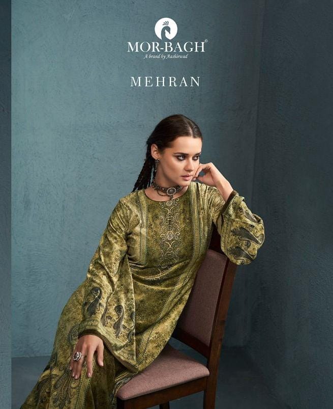Mor Bagh Mehran Velvet Digital Print Pure Viscose Pashmina Salwar Suit