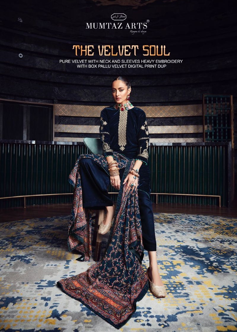 Mumtaz Art The Velvet Soul Vol 4 Superior Quality With Heavy Coding Embroidery Neck