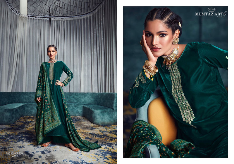 Mumtaz Art The Velvet Soul Vol 4 Superior Quality With Heavy Coding Embroidery Neck