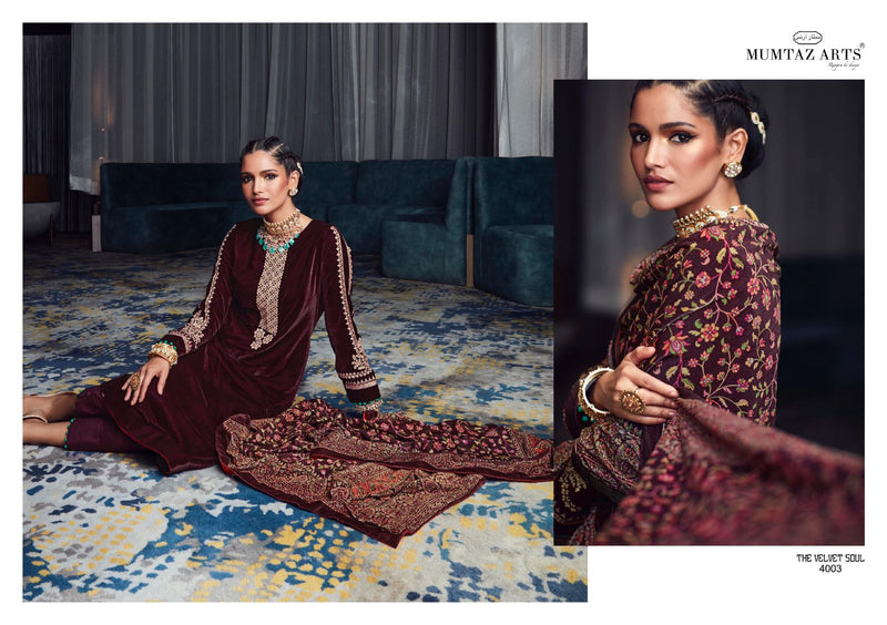 Mumtaz Art The Velvet Soul Vol 4 Superior Quality With Heavy Coding Embroidery Neck