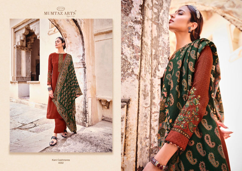 Mumtaz Arts Kani Cashmeres Lawn Cotton Digital Print Heavy Embroidery Work Salwar Kmaeez