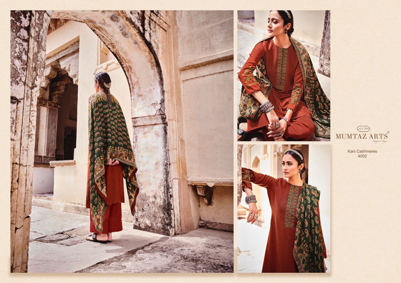 Mumtaz Arts Kani Cashmeres Lawn Cotton Digital Print Heavy Embroidery Work Salwar Kmaeez