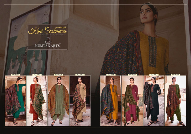 Mumtaz Arts Kani Cashmeres Lawn Cotton Digital Print Heavy Embroidery Work Salwar Kmaeez
