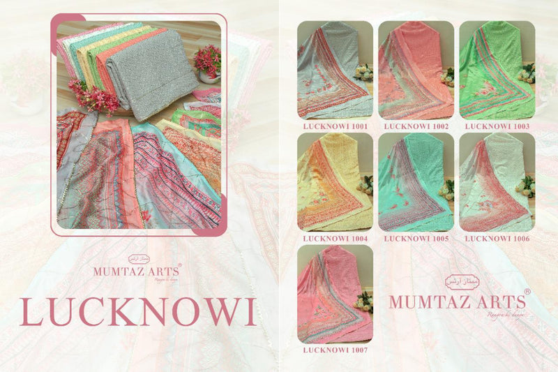Mumtaz Arts Launch Lucknowi Georgette With lucknowi Embroidery Work Wedding Wear Salwar Suits