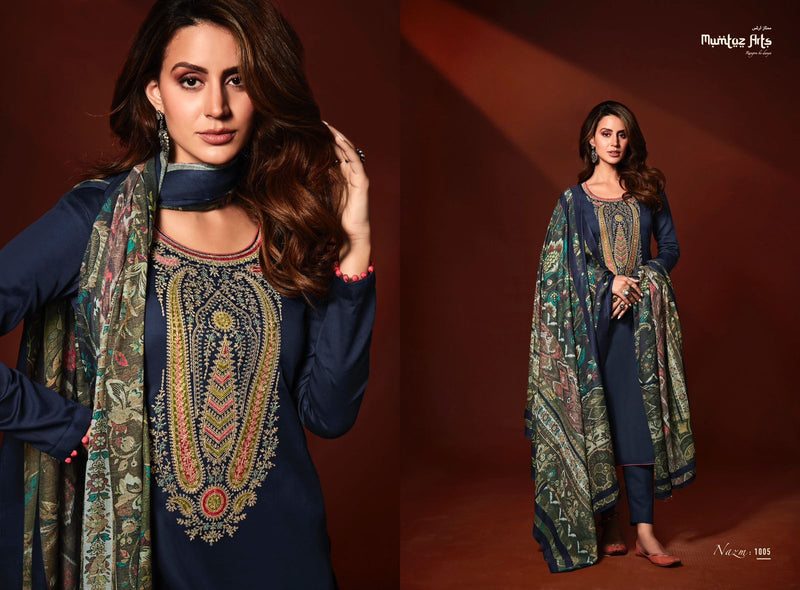 Mumtaz Arts Nazm Pure Viscose Jam Satin Embroidered Casual Wear Salwar Suit