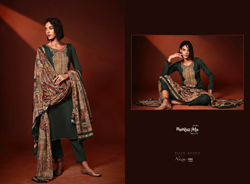 Mumtaz Arts Nazm Pure Viscose Jam Satin Embroidered Casual Wear Salwar Suit