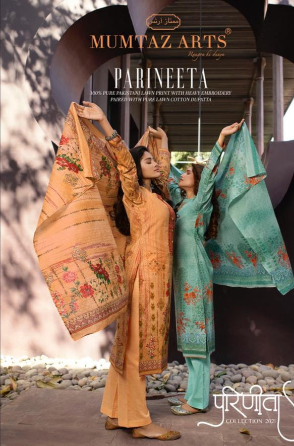 Mumtaz Arts Parineeta Edition Pure Lawn Digital Print With Heavy Embroidery Work Salwar Kameez