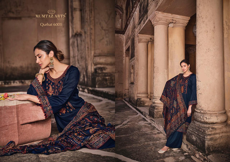Mumtaz Arts Qurbat Pure Pashmina Neck Embroidered Designer Wear Salwar Kameez