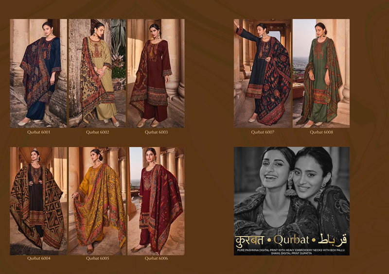 Mumtaz Arts Qurbat Pure Pashmina Neck Embroidered Designer Wear Salwar Kameez