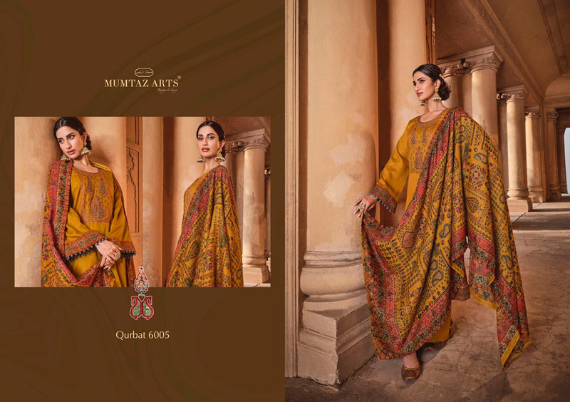Mumtaz Arts Qurbat Pure Pashmina Neck Embroidered Designer Wear Salwar Kameez