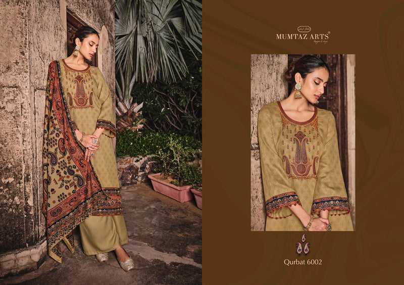Mumtaz Arts Qurbat Pure Pashmina Neck Embroidered Designer Wear Salwar Kameez